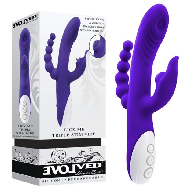 Image de Lick Me Triple Stim Vibe - Silicone Purple