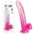 Image de King Cock Clear 9" With Balls - Pink