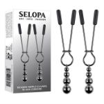 Image de Beaded Nipple Clamps - Black Chrome