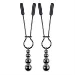 Image de Beaded Nipple Clamps - Black Chrome