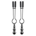 Image de Beaded Nipple Clamps - Black Chrome